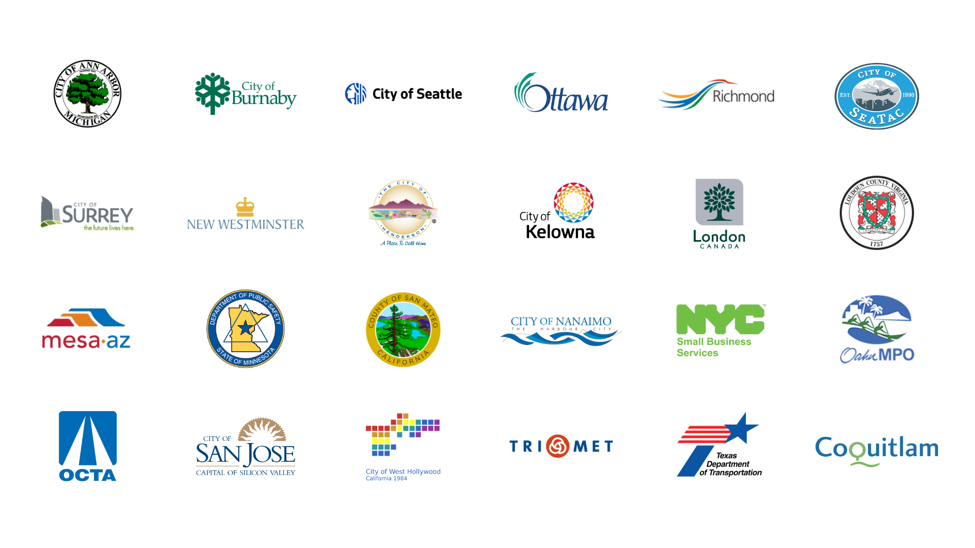Logos of the Customers that UrbanLogiq Works With